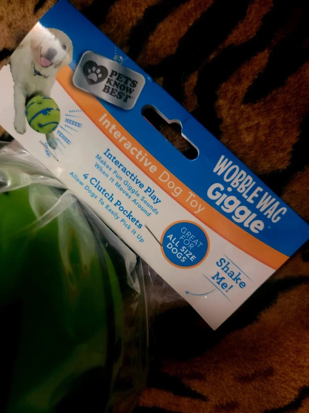 Giggler Ball Dog Interactive Sound Activated Dog Toy - Green Large Xlarge Ea.